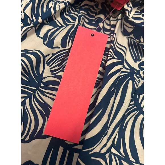 Lilly Pulitzer Alexandra Elbow Sleeve Wrap Dress Aegean Navy Beach Path 4 - Picture 5 of 6